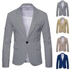 Men's Casual Slim Fit Suit Jacket Button Blazer Coat Printed Outerwear