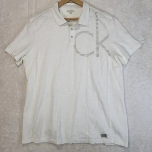 Polo para hombre Calvin Klein Jeans XL marfil con logotipo camisa 100 % algodón - Imagen 1 de 11