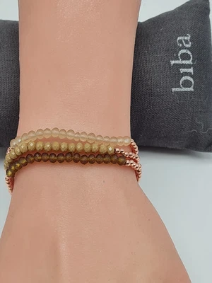 Biba Armband elastisch 3 filigrane Armbänder in 3 Grüntöne und Goldkupfer - Bild 1 von 3