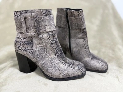 Botines para mujer Pierre Dumas tacón bloque serpiente talla 6 Foto 1 de 4