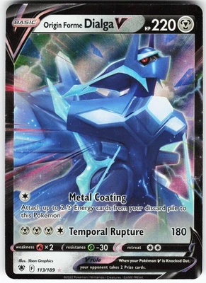 Origin Forme Dialga V 113/189 Pokemon SWSH10: Astral Radiance Holo Ultra Rare NM - Image 1 of 2
