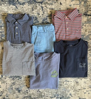 Vinyard Vines Niños L-XL 16-18 Pantalones Cortos Camisas de Golf Camiseta Lote de 6 Piezas Foto 1 de 4