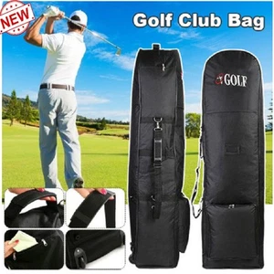 Golf Club Travel Bag Foldable Carrier Bag w/Rolling Wheels Protector Waterproof - Picture 1 of 7
