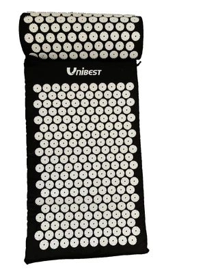 UNIBEST Akupressurmatte Akupressur Set Massagematte Nadelmatte Akupunktur BLACK + Tasche