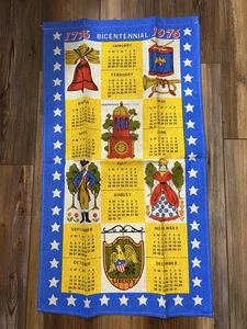 Vintage Kitchen Linen 1976 Calendar Towel USA Bicentennial NOS Never Used 3C - Picture 1 of 1