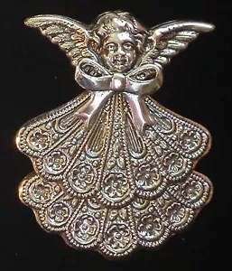 Mutter & Großmutters Geburtsstein Engel Anstecknadel Brosche Silber Teller - Bild 1 von 1