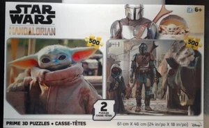 Neu im Karton Star Wars the Mandalorian PRIME 3D-Puzzle, 2er-Pack je 500 Teile - Bild 1 von 2