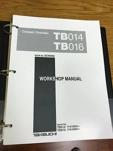 Takeuchi TB014 TB016 Compact Excavator Workshop Service Repair Manual - Picture 1 of 1