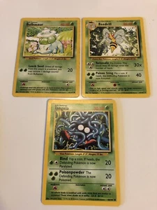 BULBASAUR-44/102-W/ Beedrill 17/102&Tangela 66/102 Moderately Played - Picture 1 of 8