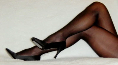 2 PAIR C M Tamara Black Dress Pantyhose Celebrity Hosiery Hooters Uniform Sheer - Image 1 of 4