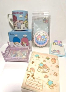 Little Twin Stars Kiki Lala Bulk sale Set Mug memo Book Cover Japan Vintage - Picture 1 of 13