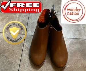 Wonder Nation TODDLER Girl's size 8 Fashion Ankle Booties Color Chestnut BROWN - Picture 1 of 16
