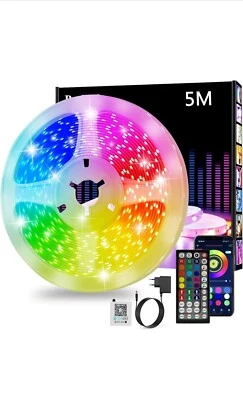 Striscia LED 15 Metri, Bluetooth RGB Smart 5M Con Telecomando, Controllo Con App - Immagine 1 di 4