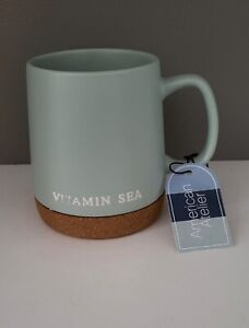 " VITAMIN SEA" Mug American Atelier "Time at The Beach Never Wasted" 16oz New