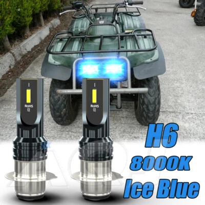 For Yamaha Timberwolf 250 Warrior 350 YFB LED Headlight Kit H6 8000K Blue Bulbs Foto 1 de 4