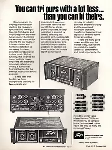 vintage anni 70 anni '80 PEAVEY POWER AMP STAMPA RIVISTA AD B-Amp Tri-Amp CS-400 CS-800 Pinup - Foto 1 di 1