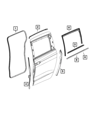 Cinturón de puerta trasera izquierda Pacifica 2017-2021 fabricante de equipos originales Chrysler 68188799AF NUEVO EN PAQUETE Foto 1 de 3