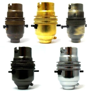 LAMP HOLDER SWITCHED BC B22 BRITISH MADE CHROME BRASS BRONZE ANTIQUE OLD ENGLISH - Picture 1 of 6