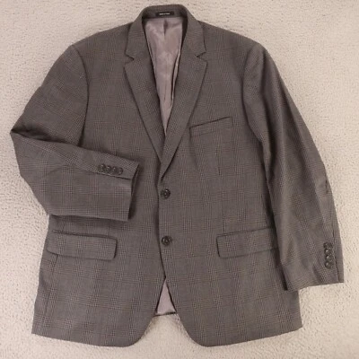 Pronto Uomo Jacket XL Gray Blue Prince of Wales Check Glen 100% Wool Blazer 46R - Image 1 of 4