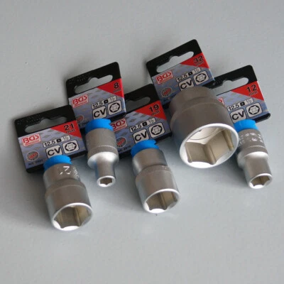 BGS Steckschlüssel Sechskant Nuss, Stecknuss Antrieb 1/2, SW 8 - 46mm nach Wahl