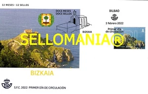 2022 12 MESES 12 SELLOS 5542 SPD FDC VIZCAYA BIZKAIA BERMEO TARIFA A TC24101 - Picture 1 of 1