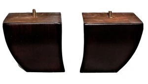 Large Dark Walnut Finish Curved Tapered Solid Wood Furniture Leg - 4072 - 4 Legs - Picture 1 of 4