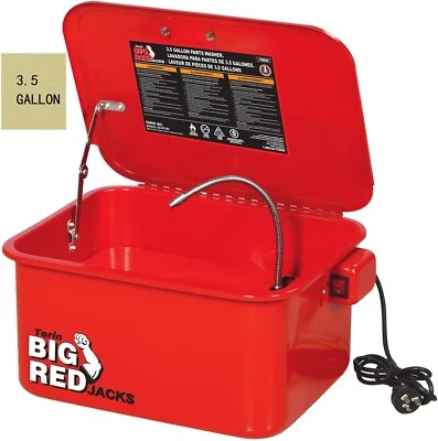 Big Red 3.5 Gallon Torin Steel Cabinet Parts Washer with 110V Electric Pump. - Image 1 of 4