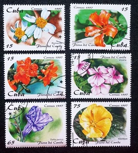 sCUBA Sc# 3865-3870 TROPICAL FLOWERS orchids CPL SET of 6 1997 used cto - Picture 1 of 1