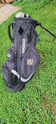 Ogio Gold Peak Vision 2.0 Golf Stand Bag Black Silver 8 Way Pre-owned Good Cond - Image 1 of 4