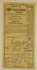 Texas and Pacific Railway 1925 Ticket - Picture 1 of 2
