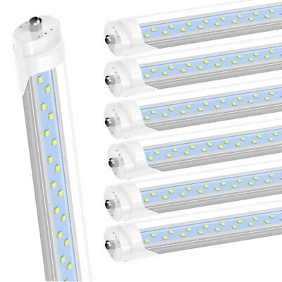 T8 8FT LED Tube Light Bulbs FA8 Single Pin 50W 5000K Daylight Clear Cover 8 Foot - Image 1 of 4