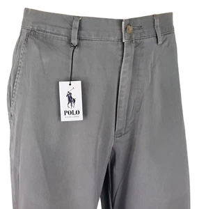 POLO By RALPH LAUREN Uomo Grigio PANTALONE CHINO Pantalone Piatto Corto - W32 L27 - £119 - Foto 1 di 13