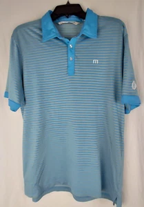 Travis Mathew Herren hellblau grau gestreift Golf Polo Größe Large - Bild 1 von 8