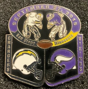 Minnesota Vikings vs San Diego Chargers  2015 Game Day  Collector Pin - Picture 1 of 1