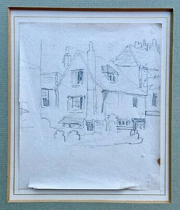 John Varley (1778-1842) - Pencil Sketch - ‘Cottages’ - Mounted & Framed - Picture 1 of 15