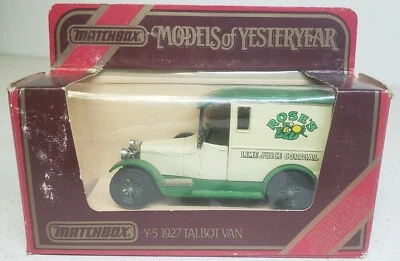 1927 TALBOT VAN ~ 1984 MATCHBOX MODELS OF YESTERYEAR Y-5 ROSE'S LIME JUICE  MIB - Image 1 of 4