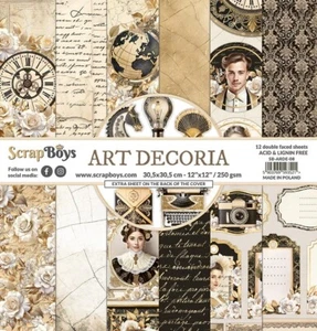 Papeles ScrapBoys - Art Decoria - Almohadilla de papel 12x12 12/piezas + Patrones adicionales - Imagen 1 de 8
