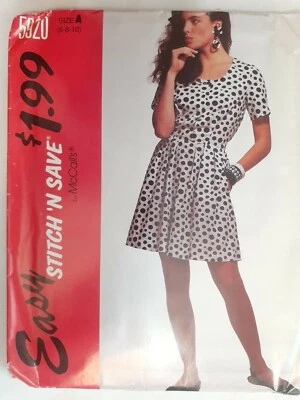 Romper Dress McCalls Sewing Pattern Stitch N Save 5920 Size A 6 8 10 UC FF Mini - Image 1 of 4