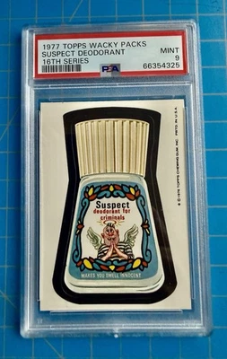 1976 1977 Topps Wacky Packs Packages 16th Series SUSPECT PSA 9 MINT - Image 1 of 2