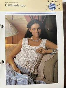 Original Knitting Pattern Ladies Camisole Top - Picture 1 of 1