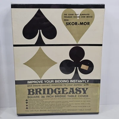 Skor-Mor BRIDGEASY CARD GAME TABLE COVER 36” Vintage 1969 New/Original Sealed - Image 1 of 4
