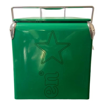 可口可乐老式金属冰箱冷藏箱 13 升 (14 夸脱),便携式户外冰桶 — 第 1/4 张图片