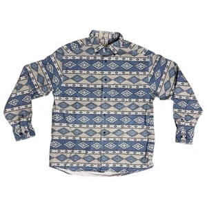 Vintage Cabela's Deerskin Soft Chamois Shirt M Aztec Western Cowboy Brushpopper - Picture 1 of 5