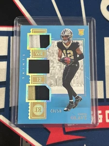 2022 Panini Encased RC Chris Olave Rookie Tri-Patch SP /50 - New Orleans Saints - Picture 1 of 2