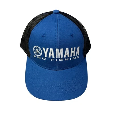 Sombrero de camionero de pesca profesional Yamaha azul negro malla ajustable Foto 1 de 3