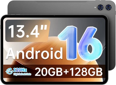 Android 16 T65 13.4 Inch Large Tablet, 20Gb+128Gb,120Hz 1920X1200 IPS Display,2. - Image 1 of 4