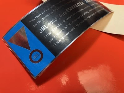 jBL Vintage Energizer Paragon Amplifier DECAL  NEW Old Stock- (1) Genuine. - Image 1 of 2