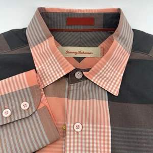 Tommy Bahama Button Down Hemd Herren M Luxus Freizeit kariert Baumwolle Seidenmischung - Bild 1 von 9