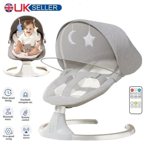 Bluetooth Electric Baby Swing Infant Music Cradle Bouncer Chair Rocker Remote UK - Picture 1 of 20