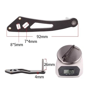 Manico a dondolo in carbonio manico mulinello da pesca lunghezza 92 mm materiale carbonio - Foto 1 di 12